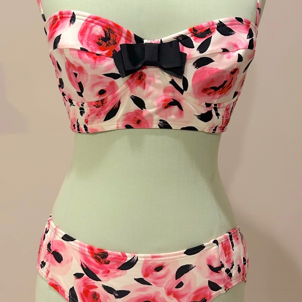 Kate Spade Floral Rose Print Bikini XS